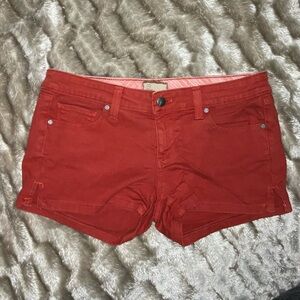 PAIGE Vibrant Red Jean Shorts